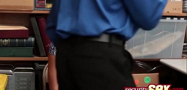  Brunette teen schoolgirl is spreading her gentle pussy to a police officer